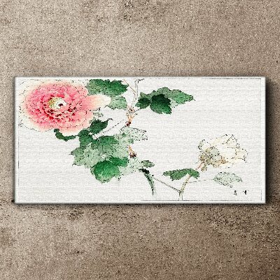 Leinwandbild Blumenarrangement mit rosa Pfingstrose