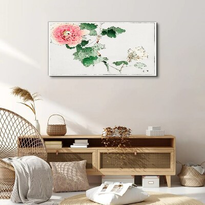 Leinwandbild Blumenarrangement mit rosa Pfingstrose