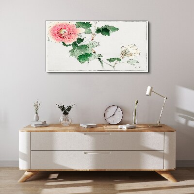 Leinwandbild Blumenarrangement mit rosa Pfingstrose