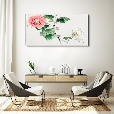 Leinwandbild Blumenarrangement mit rosa Pfingstrose