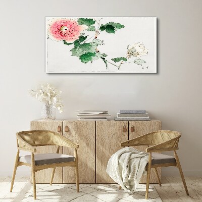 Leinwandbild Blumenarrangement mit rosa Pfingstrose