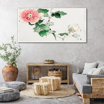 Leinwandbild Blumenarrangement mit rosa Pfingstrose