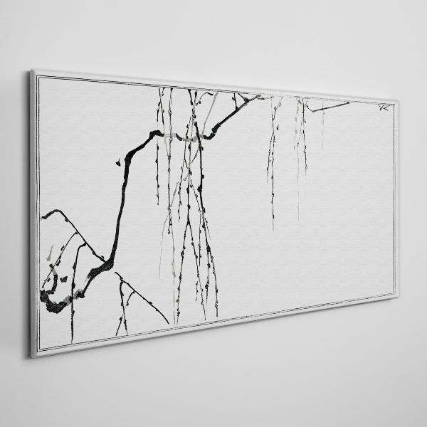 Foto auf leinwand Zarte Zweige in monochromen Tönen