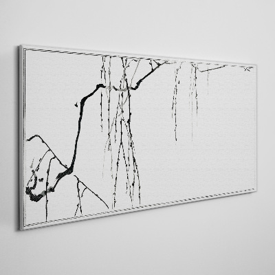 Foto auf leinwand Zarte Zweige in monochromen Tönen