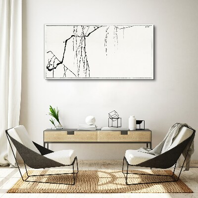 Foto auf leinwand Zarte Zweige in monochromen Tönen