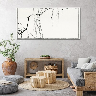 Foto auf leinwand Zarte Zweige in monochromen Tönen