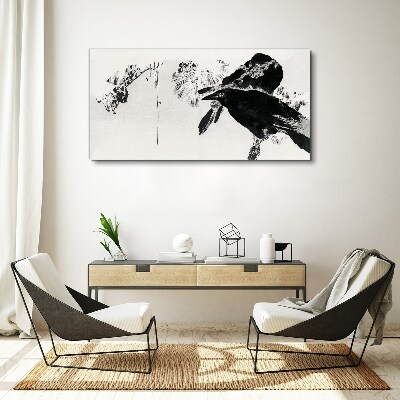Foto auf leinwand Schwarzer Vogel vor dem Hintergrund der Natur