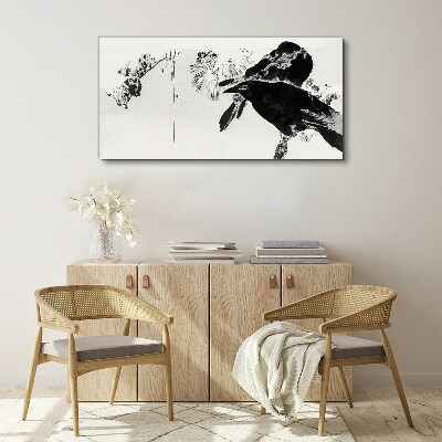Foto auf leinwand Schwarzer Vogel vor dem Hintergrund der Natur