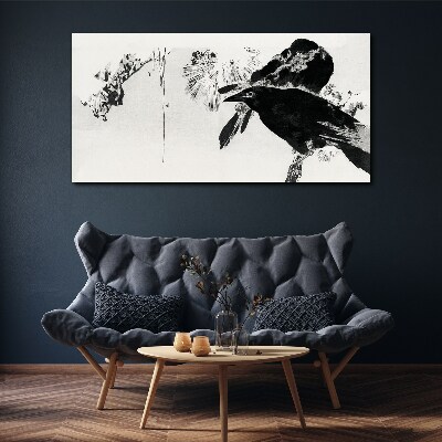 Foto auf leinwand Schwarzer Vogel vor dem Hintergrund der Natur