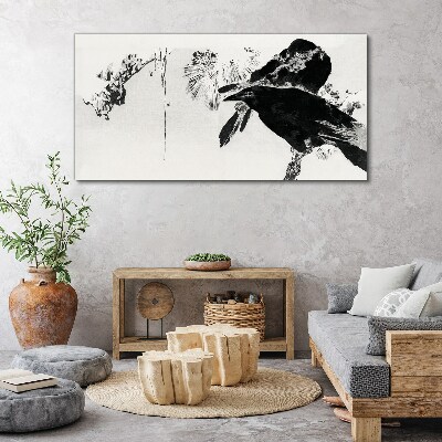 Foto auf leinwand Schwarzer Vogel vor dem Hintergrund der Natur