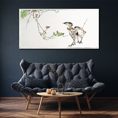 Wandbild Vögel in der Vegetation