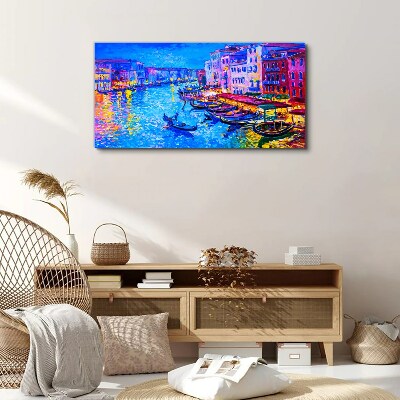 Foto auf leinwand Eine venezianische Nacht im Glanz der Farben