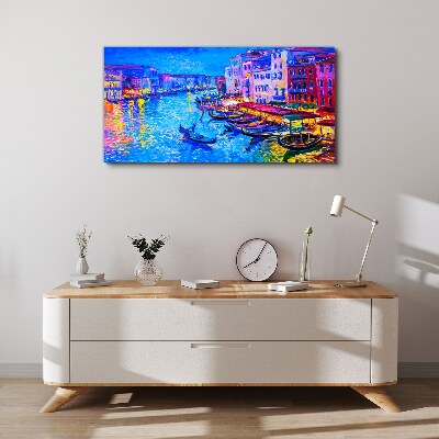 Foto auf leinwand Eine venezianische Nacht im Glanz der Farben