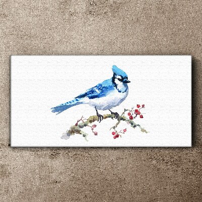 Bild auf leinwand Blauvogel auf einem Ast