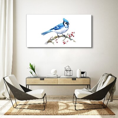 Bild auf leinwand Blauvogel auf einem Ast