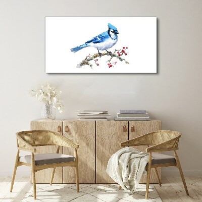 Bild auf leinwand Blauvogel auf einem Ast