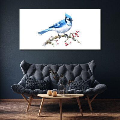 Bild auf leinwand Blauvogel auf einem Ast
