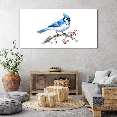 Bild auf leinwand Blauvogel auf einem Ast