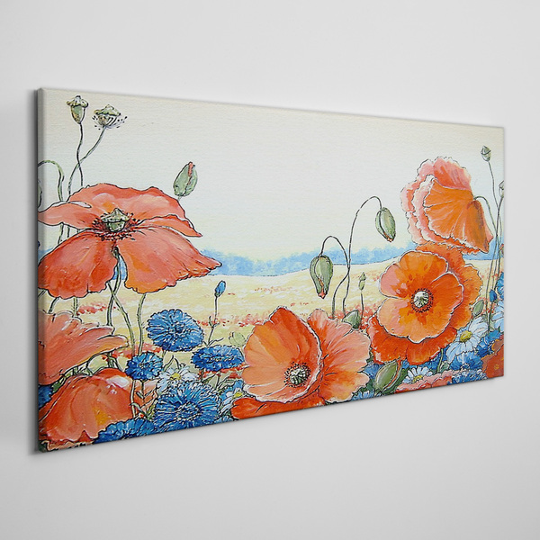 Foto auf leinwand Blumenlandschaft in Pastellfarben