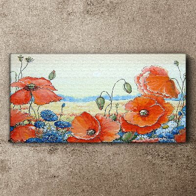 Foto auf leinwand Blumenlandschaft in Pastellfarben