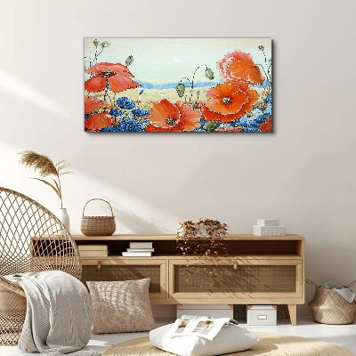 Foto auf leinwand Blumenlandschaft in Pastellfarben