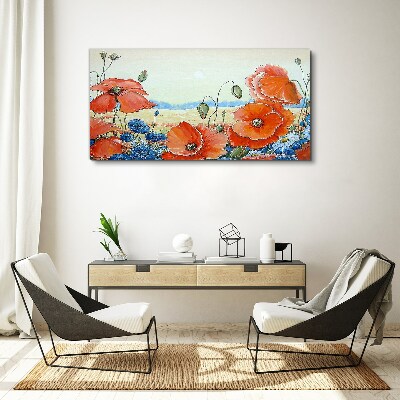 Foto auf leinwand Blumenlandschaft in Pastellfarben