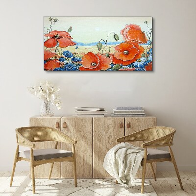 Foto auf leinwand Blumenlandschaft in Pastellfarben