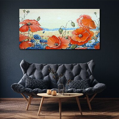 Foto auf leinwand Blumenlandschaft in Pastellfarben