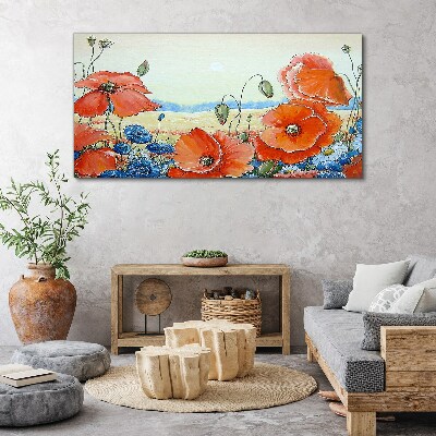 Foto auf leinwand Blumenlandschaft in Pastellfarben