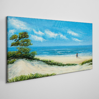 Wandbild Ein romantischer Spaziergang am Meer
