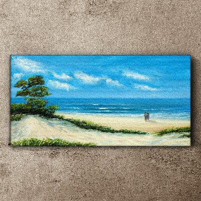 Wandbild Ein romantischer Spaziergang am Meer