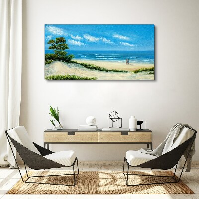 Wandbild Ein romantischer Spaziergang am Meer