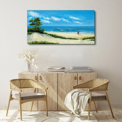Wandbild Ein romantischer Spaziergang am Meer