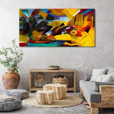 Bild auf leinwand Abstrakte Landschaft in intensiven Farben
