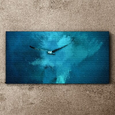 Foto auf leinwand Ein Vogel im blauen Raum