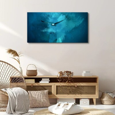 Foto auf leinwand Ein Vogel im blauen Raum