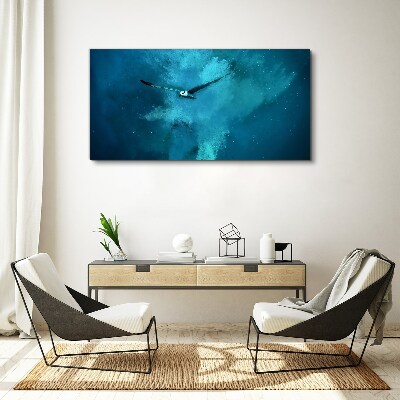 Foto auf leinwand Ein Vogel im blauen Raum