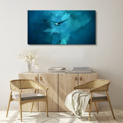 Foto auf leinwand Ein Vogel im blauen Raum