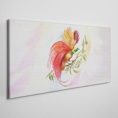 Wandbild Bunter Vogel auf einem Ast
