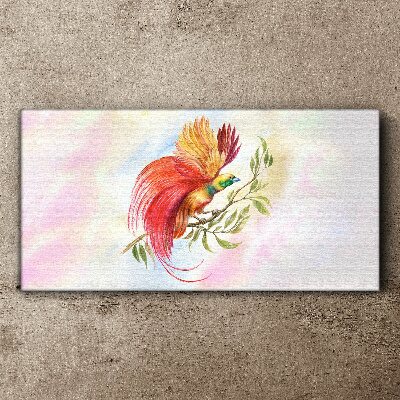 Wandbild Bunter Vogel auf einem Ast