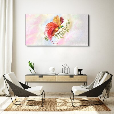 Wandbild Bunter Vogel auf einem Ast