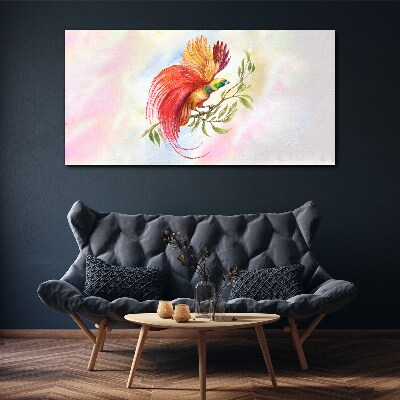 Wandbild Bunter Vogel auf einem Ast
