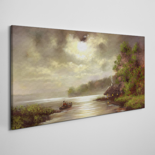 Leinwandbild Eine friedliche Landschaft am Wasser
