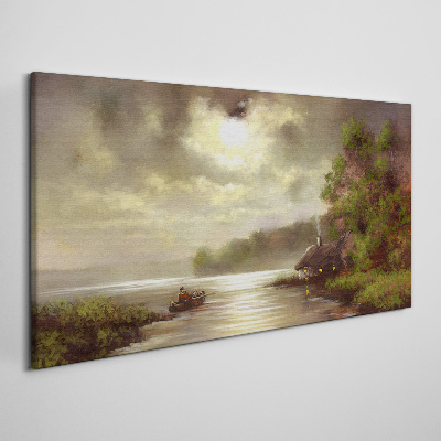 Leinwandbild Eine friedliche Landschaft am Wasser