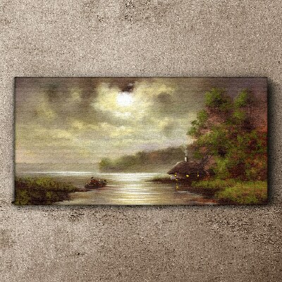 Leinwandbild Eine friedliche Landschaft am Wasser
