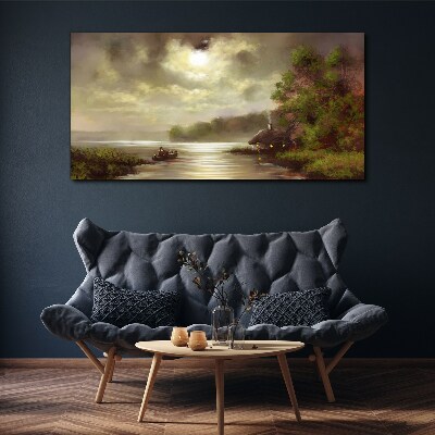 Leinwandbild Eine friedliche Landschaft am Wasser
