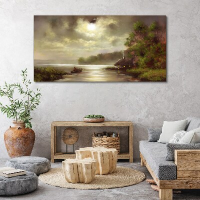 Leinwandbild Eine friedliche Landschaft am Wasser