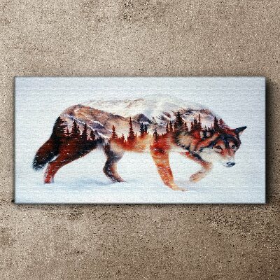 Foto auf leinwand Wolf in einer Winterlandschaft