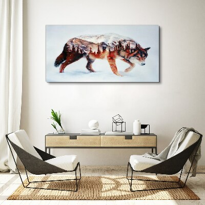 Foto auf leinwand Wolf in einer Winterlandschaft