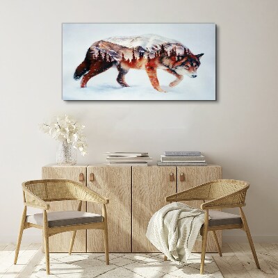 Foto auf leinwand Wolf in einer Winterlandschaft